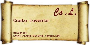 Csete Levente névjegykártya